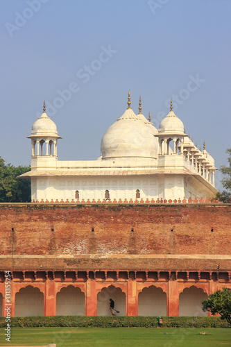 Moti Masjid (Pearl Mosque) in Agra Fort, Uttar Pradesh, India