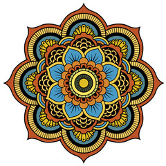 Foto auf Leinwand Mandala Colored mandala on the white background.Vector  © alexmu