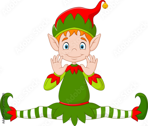 Cartoon funny green elf 