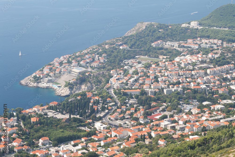 Dubrovnik Panorama on the Adriatic coast.