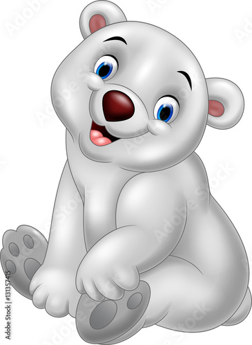 Cartoon polar bear sitting