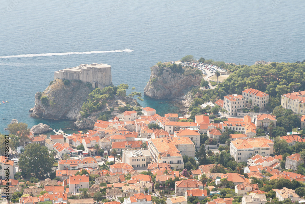 Top view of the city of Dubrovnik. Croatia