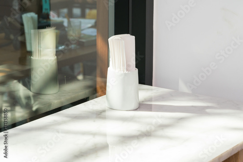 Wallpaper Mural table next to the glass window
 Torontodigital.ca