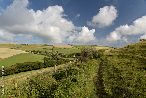 Inland scenery at Lulworth Cove on Dorset coast