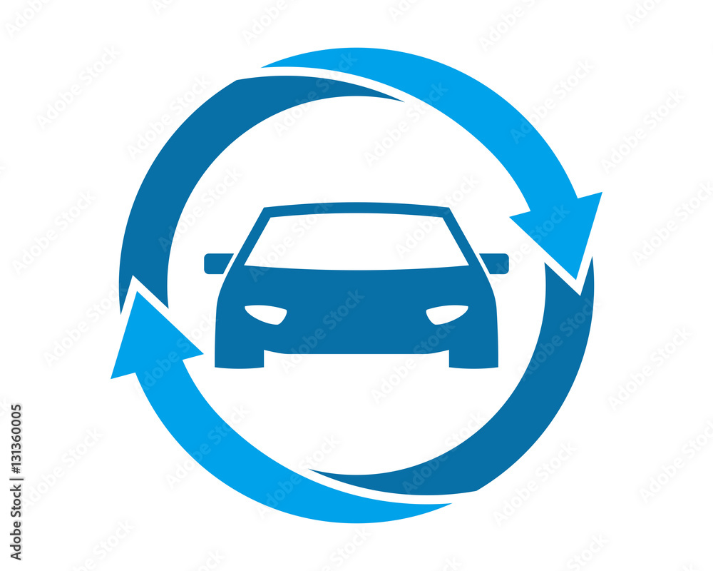 Fototapeta premium blue car silhouette