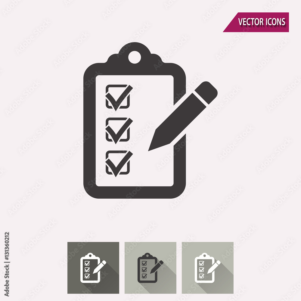 Obraz premium Clipboard pencil - vector icon.