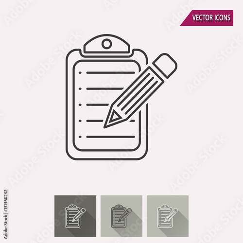 Clipboard pencil - vector icon.