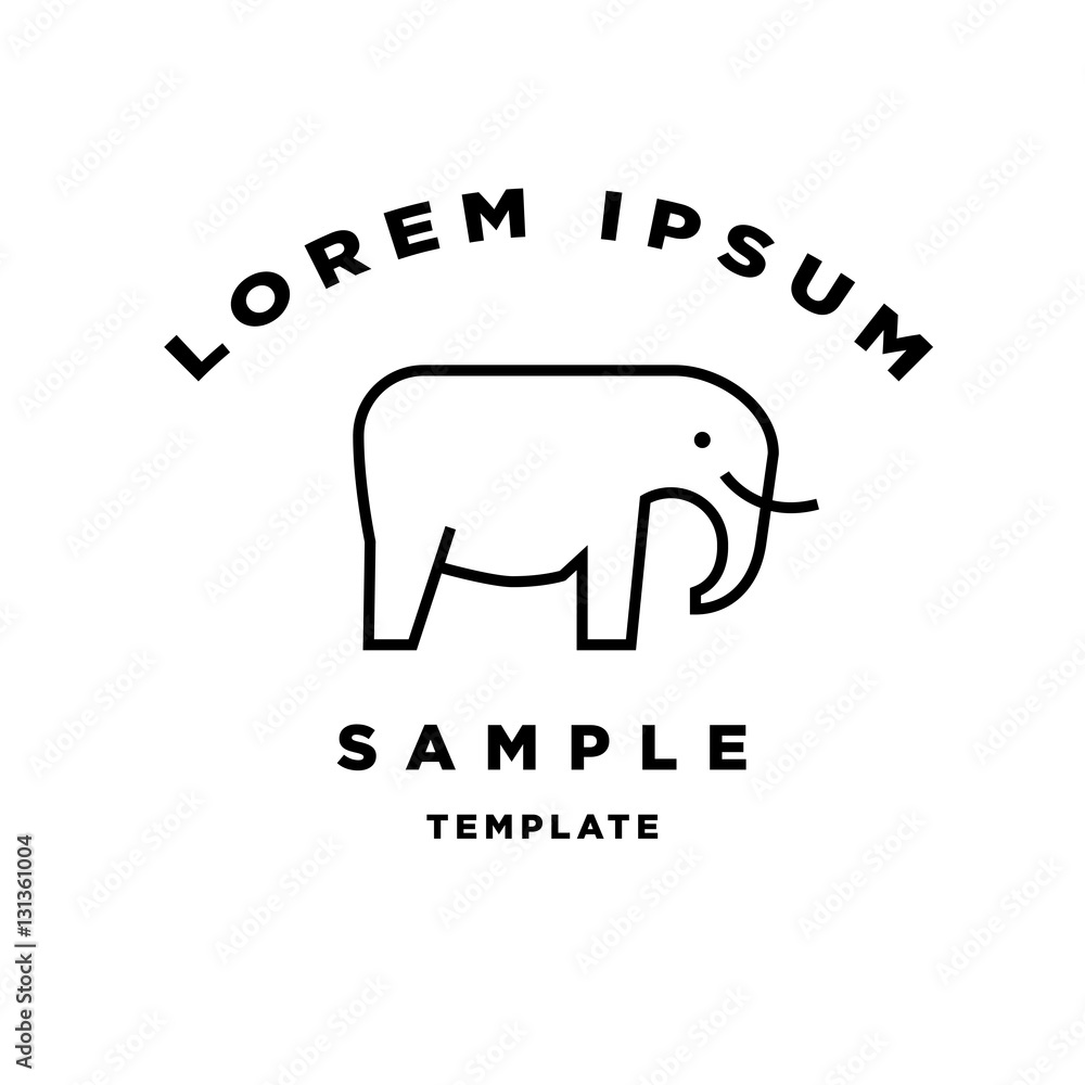 Obraz premium Elephant Minimal Sign Vector Design