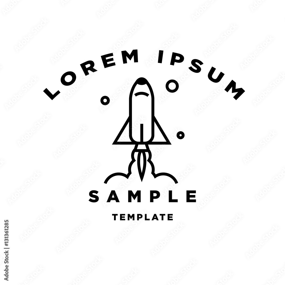 Space Rocket Minimal Sign Vector Design Space Rocket Minimal Sign Vector Design