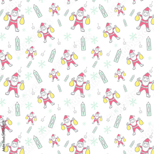 Christmas pattern seamless vector on white background