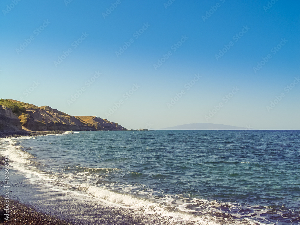 The beach near Exo Gialos in Santorini The beach near Exo Gialos in Santorini