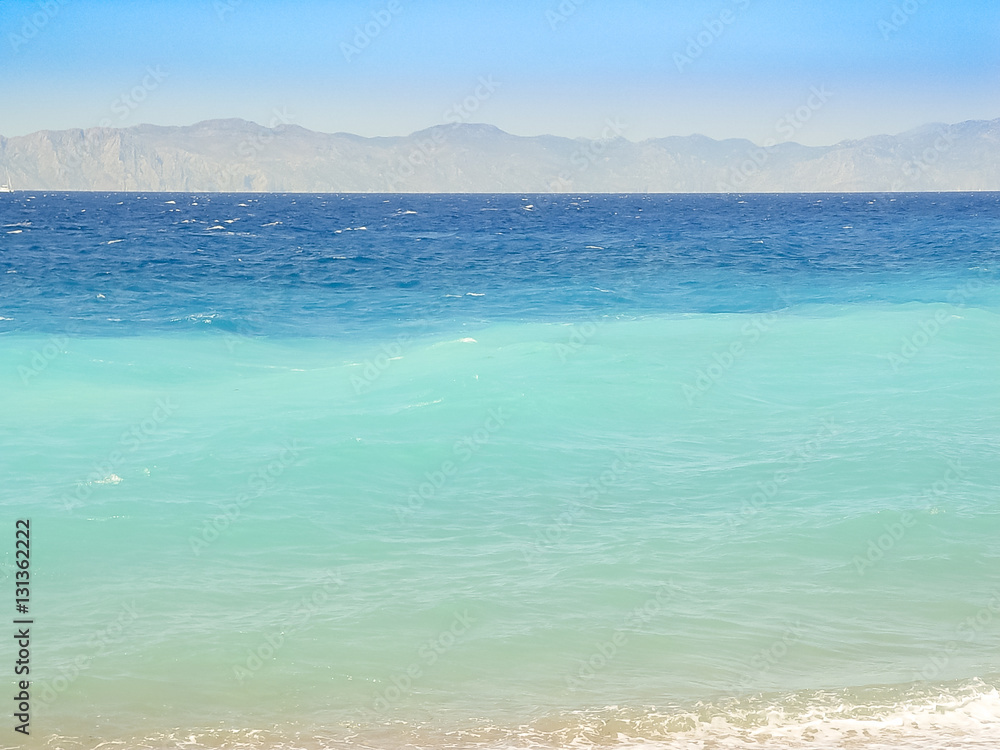 The Pebble beach in Rhodes island in Greece