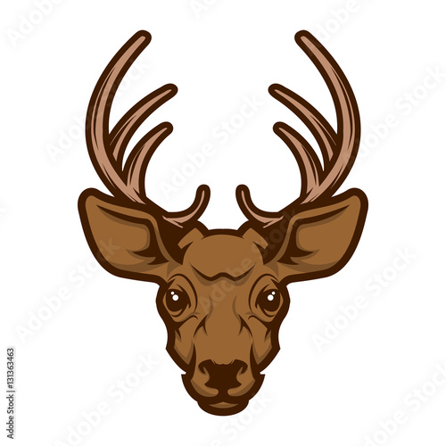 Deer head mascot. Design element for logo, label, emblem, sign, badge Vector illustration