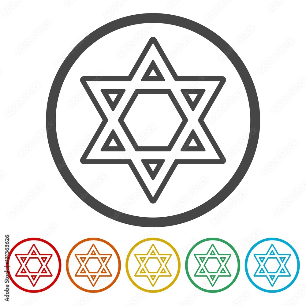 Star of David icons set Star of David icons set