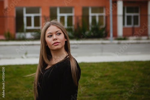 Blond pretty girl with long hair