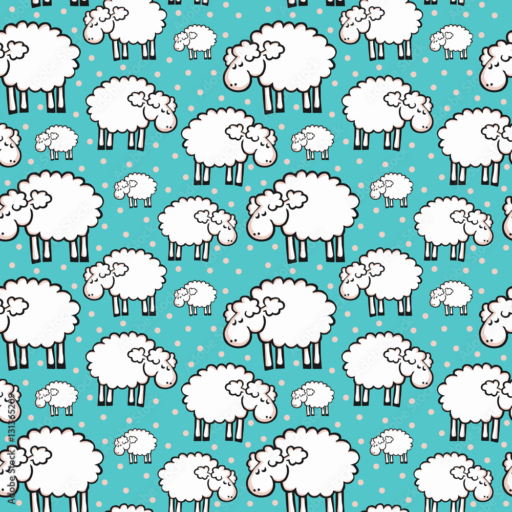 Naklejka premium sheeps seamless pattern