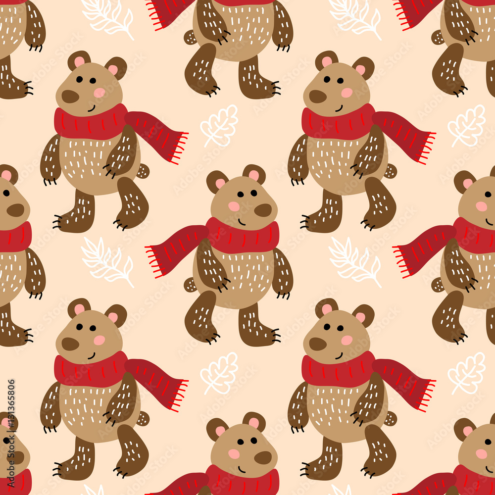 Fototapeta premium Seamless pattern with bears