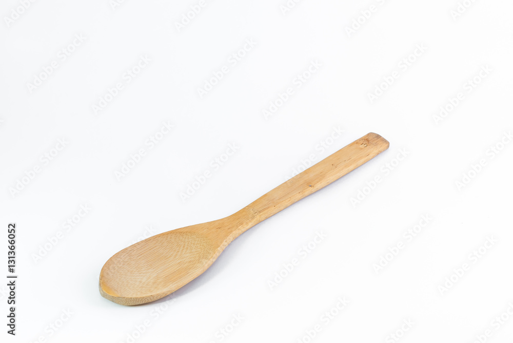 Top view of wooden spoon isolated on white Top view of wooden spoon isolated on white