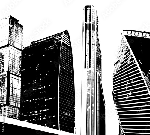 Modern business buildings, majestic skyscrapers, vector illustration