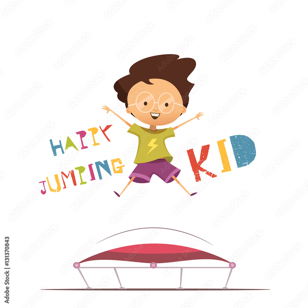Happy Jumping Kid Vector Illustration Happy Jumping Kid Vector Illustration
