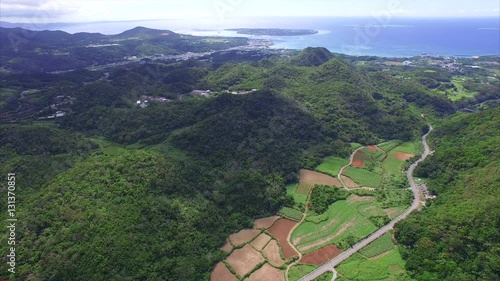 4K空撮 田舎の田園風景