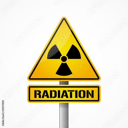 Radiation sign, radioactive icon, vector illustration