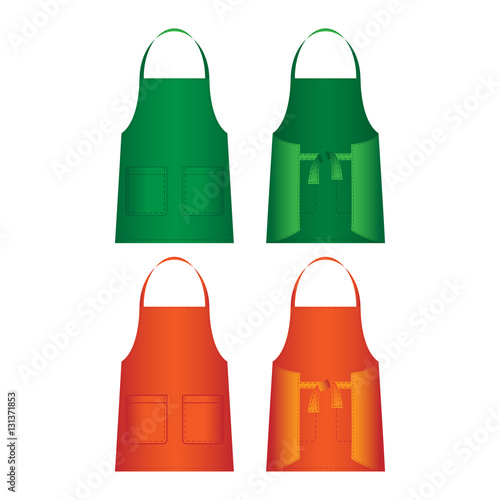 Set of aprons isolated. Uniform part for several work categories