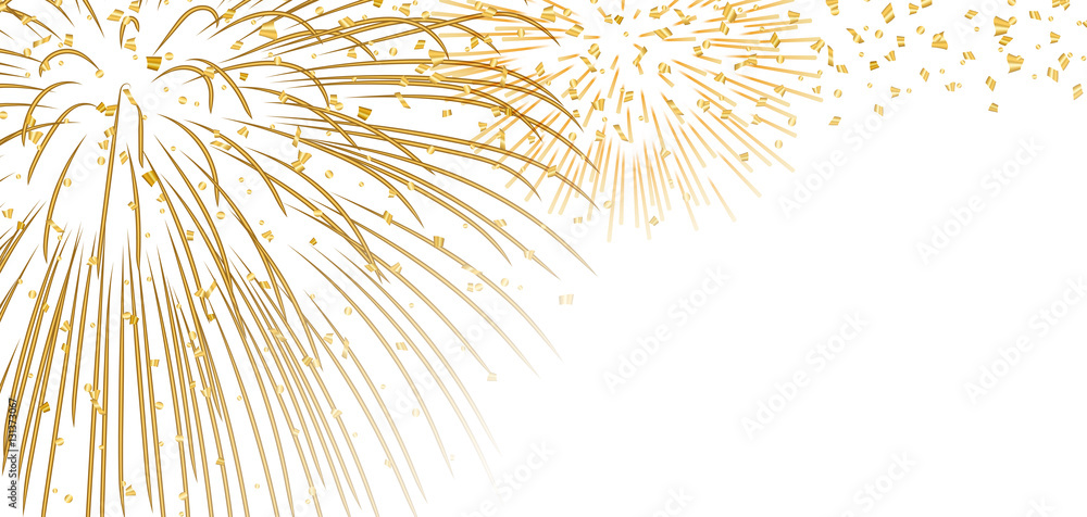 Firework design on white background