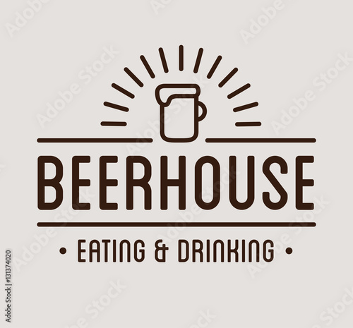 Black logo. Beer house label template.