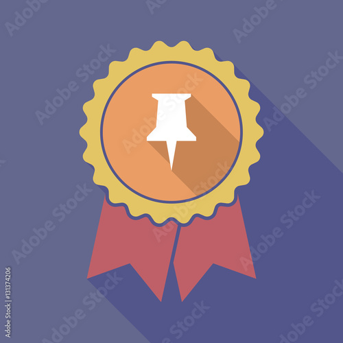 Long shadow badge with a push pin