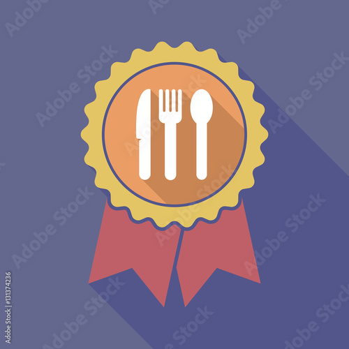 Long shadow badge with cutlery
