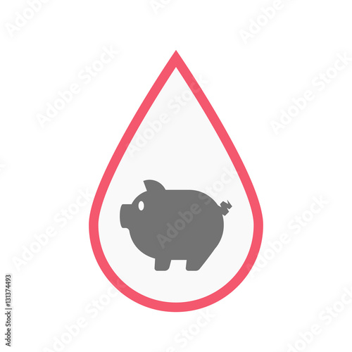 Isolated blood drop with a pig