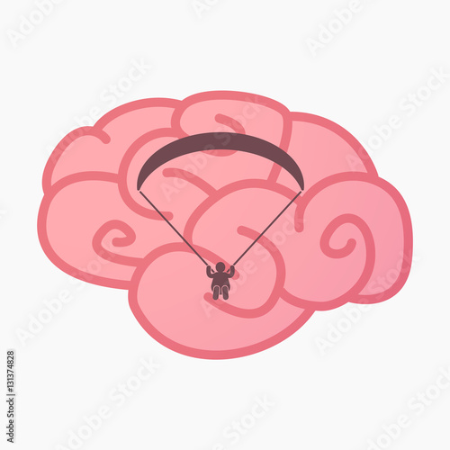 Isolated brain with a paraglider