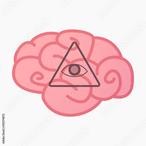 Isolated brain with an all seeing eye