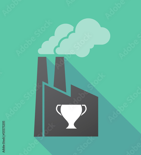 Long shadow factory with a cup