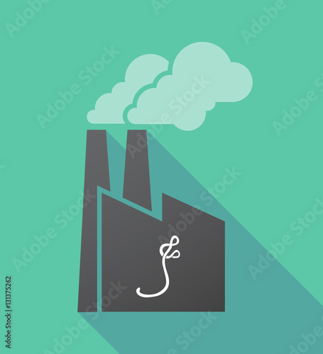 Long shadow factory with  an ebola sign
