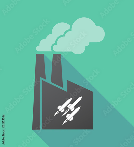 Long shadow factory with missiles