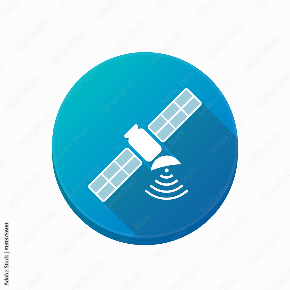 Isolated button with a satellite Isolated button with a satellite