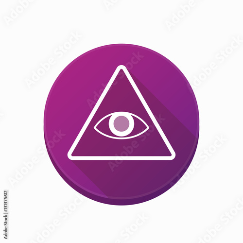 Isolated button with an all seeing eye