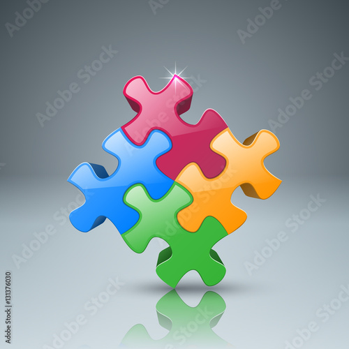 Puzzle logo. Business Infographics.