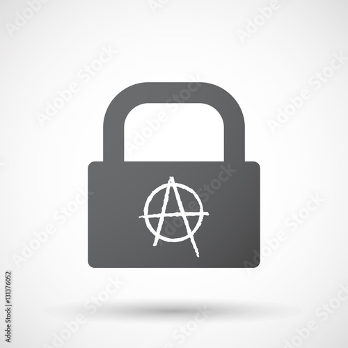 Isolated lock pad with an anarchy sign