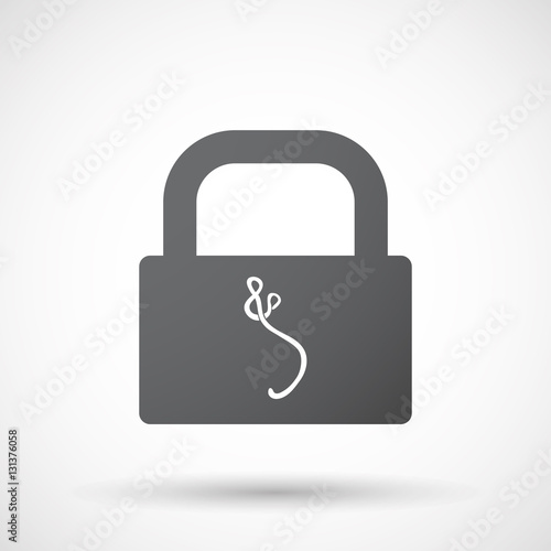 Isolated lock pad with  an ebola sign