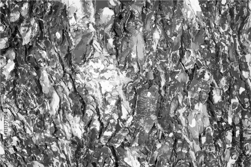 Tree bark texture black and white vector illustration.