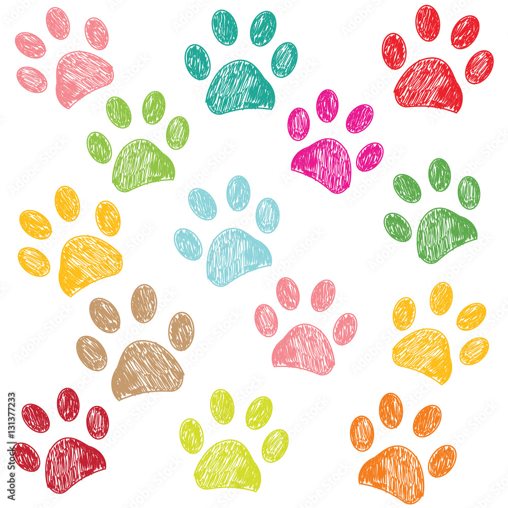 Colorful paw print Colorful paw print