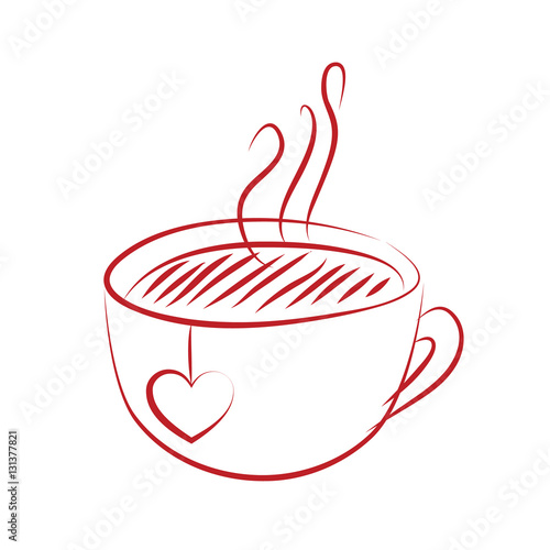tea cup with red heart