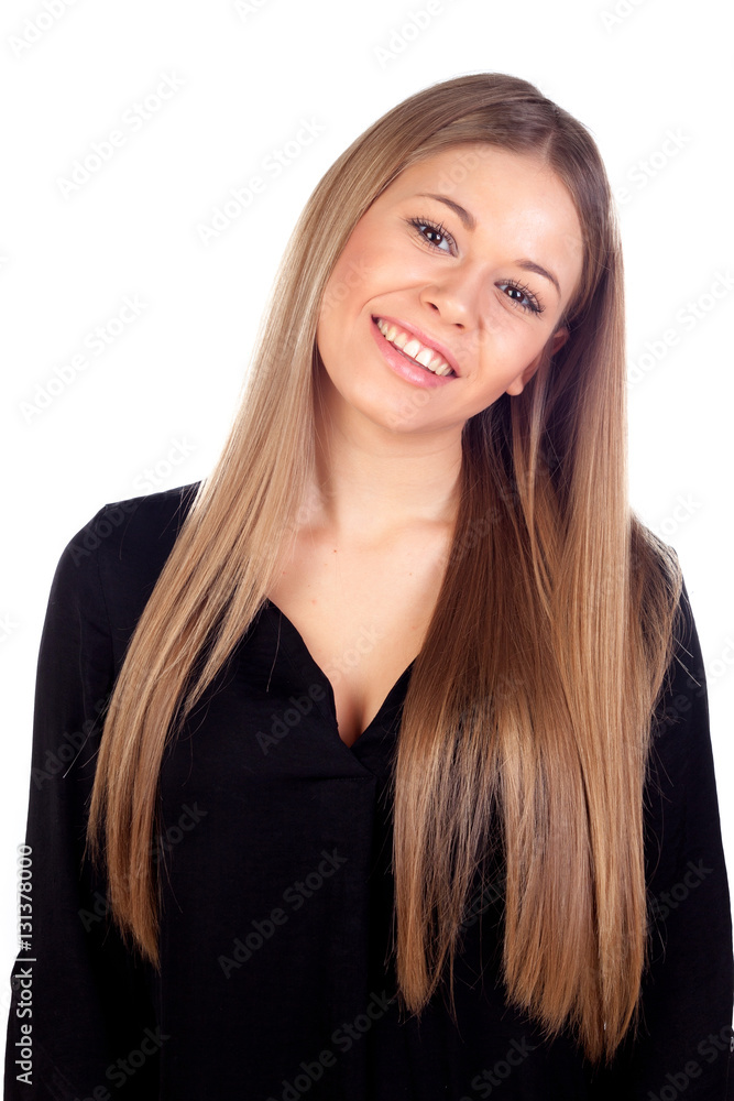 Beautiful fashion girl with straight long blonde hair Beautiful fashion girl with straight long blonde hair