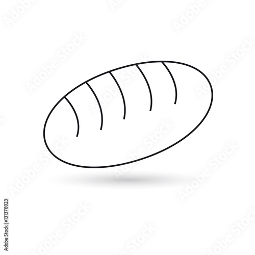 Loaf of bread icon outline black on white background.