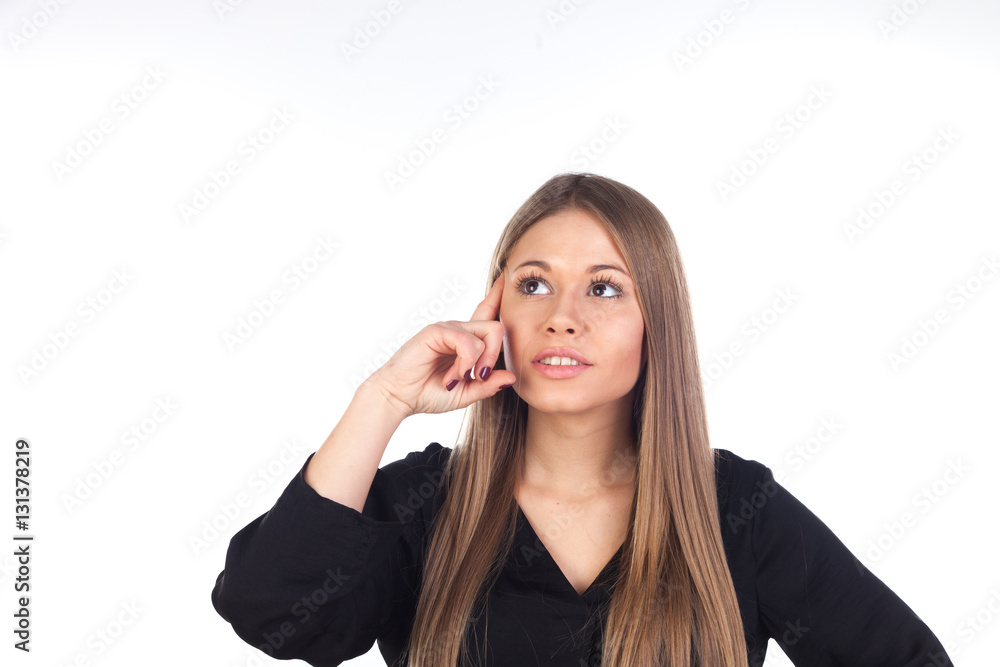 Pensive beautiful woman with a long blonde hair Pensive beautiful woman with a long blonde hair
