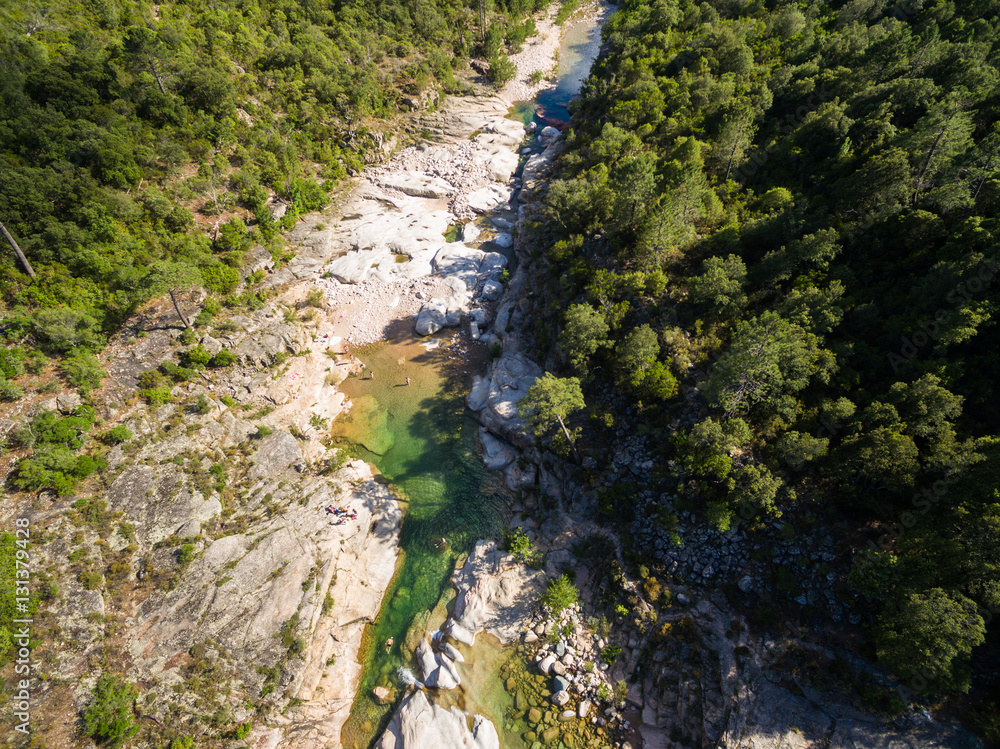 Aerial  view of Cavu natural pool near Tagliu Rossu and Sainte L