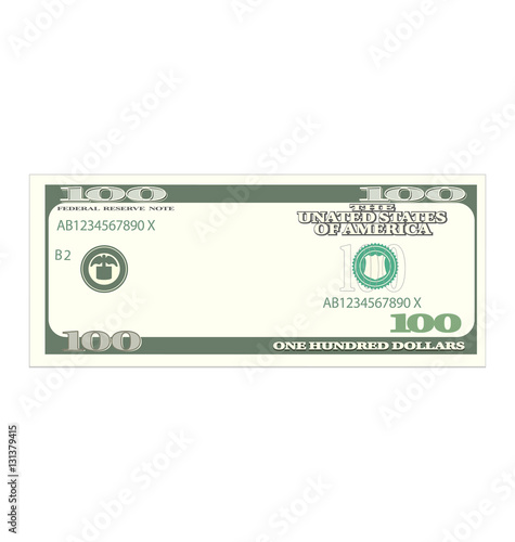 One Hundred Dollars Isolated on White Background